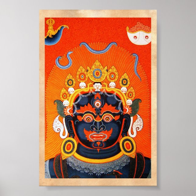 Coola orientalisk tibetanthangka Bhairava tattoart Poster (Framsidan)