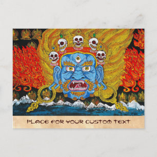Coola orientalisk tibetanthangka demon tatuering a vykort