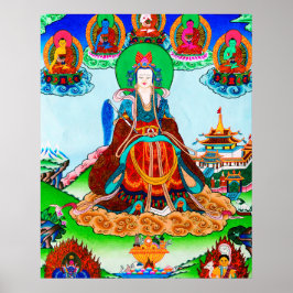 Coola orientalisk tibetanthangka Golden Mor art Poster