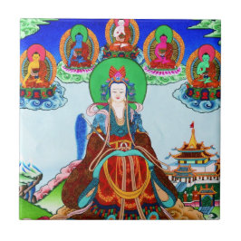Coola orientalisk tibetanthangka Golden Mor Kakelplatta