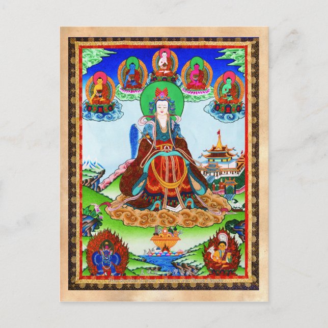 Coola orientalisk tibetanthangka Golden Mor Vykort (Framsida)
