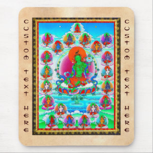 Coola orientalisk tibetanthangka Grönt Tara tatuer Musmatta