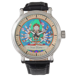 Coola orientalisk tibetanthangka gud tatueringskon armbandsur