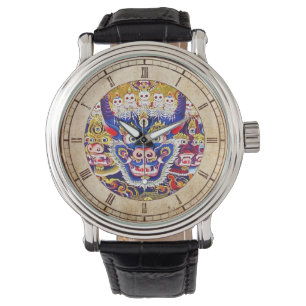 Coola orientalisk tibetanthangka gud tatueringskon armbandsur