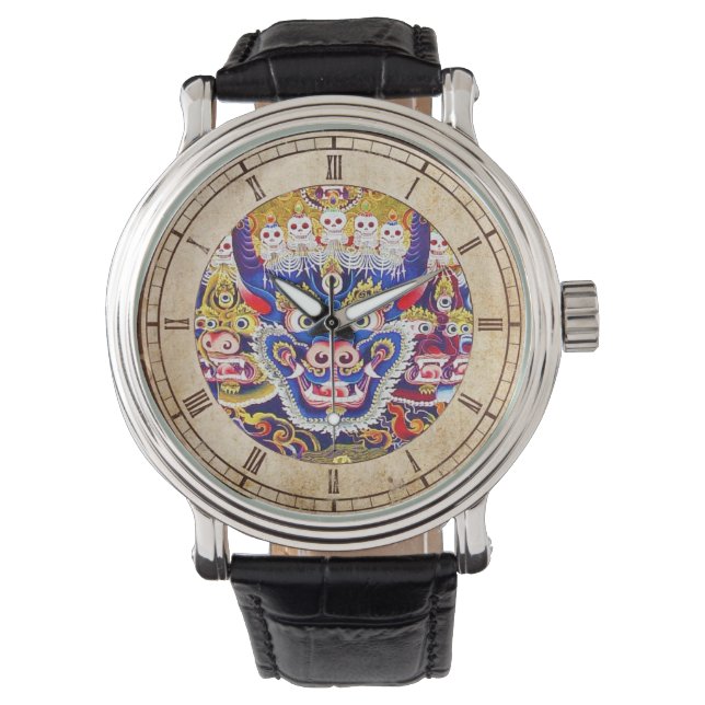 Coola orientalisk tibetanthangka gud tatueringskon armbandsur (Framsida)