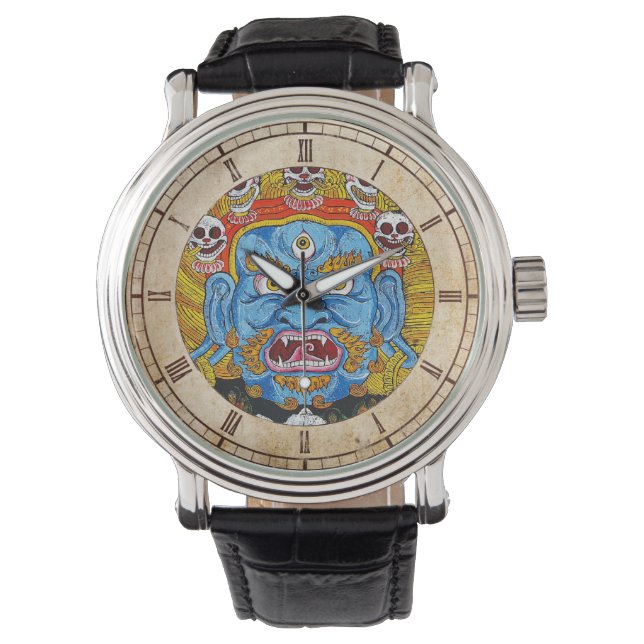 Coola orientalisk tibetanthangka gud tatueringskon armbandsur (Framsida)