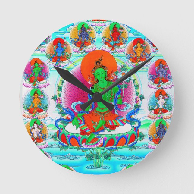 Coola orientalisk tibetanthangka gud tatueringskon rund klocka (Framsida)
