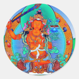 Coola orientalisk tibetanthangka gud tatueringskon runt klistermärke