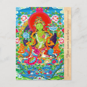 Coola orientalisk tibetanthangka gud tatueringskon vykort