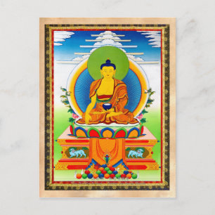 Coola orientalisk tibetanthangka tatuering Aksobhy Vykort