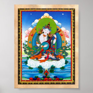 Coola orientalisk tibetanthangka tatuering Saraswa Poster