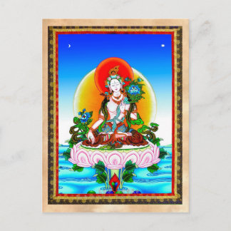 Coola orientalisk tibetanthangka White Tara tatuer Vykort