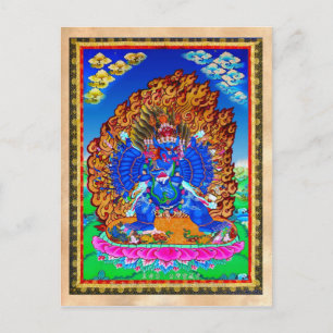 Coola orientalisk tibetanthangka Yamantaka tatto Vykort