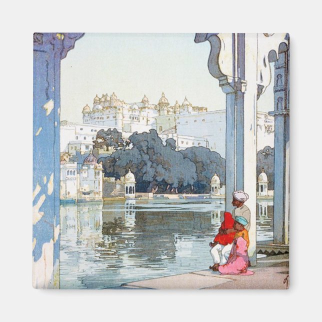Coola orientalisk Yoshida Hiroshi udaipur Palace a Magnet (Framsidan)