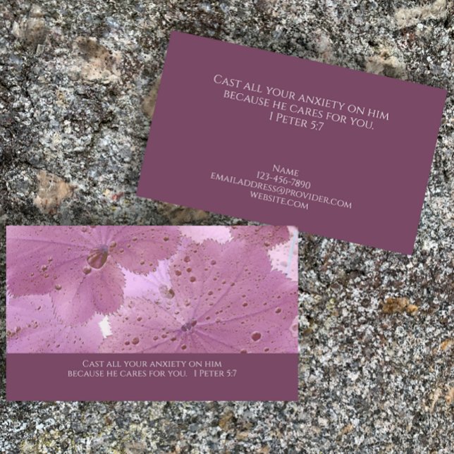 Coola Original Nature Photo Bible Verse Pastor Visitkort (Personalize this unique nature photograph with your custom quote bible verse or business contacts.)