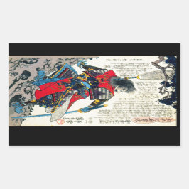Coola, originalkonstverk av japansk samurai-krigar rektangulärt klistermärke