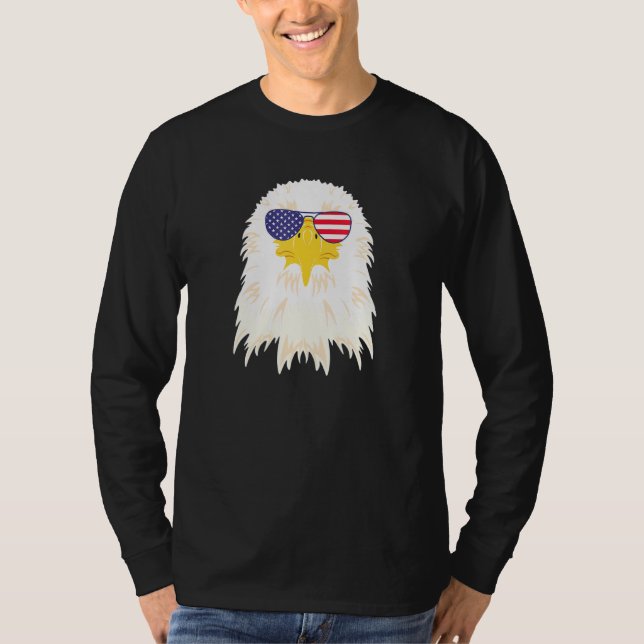 Coola Örn under USA flagga solglasögon, US Ame T Shirt (Framsida)