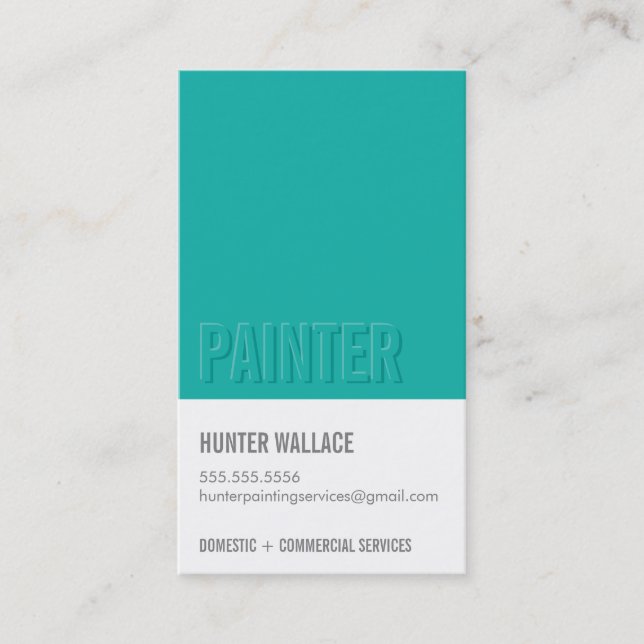 COOLA PAINT CHIP-färgrutans präglade utetextjade Visitkort (Framsida)