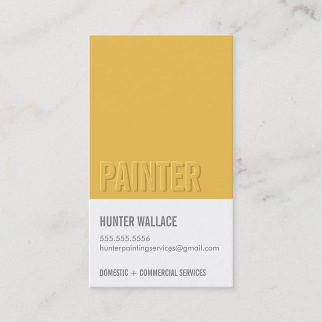 COOLA PAINT CHIP-färgrutans präglade utseende sena Visitkort (Framsida)