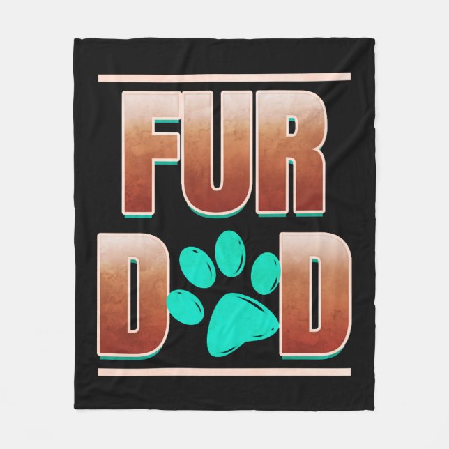 Coola Päls Pappa med Kat Tass under sommardagen Fleecefilt (Framsidan)