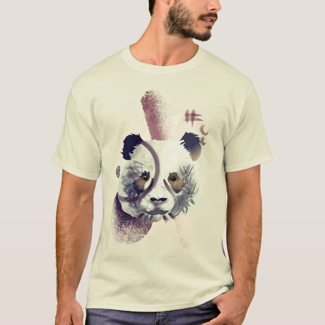 Coola Panda Illustration Art T Shirt (Framsida)