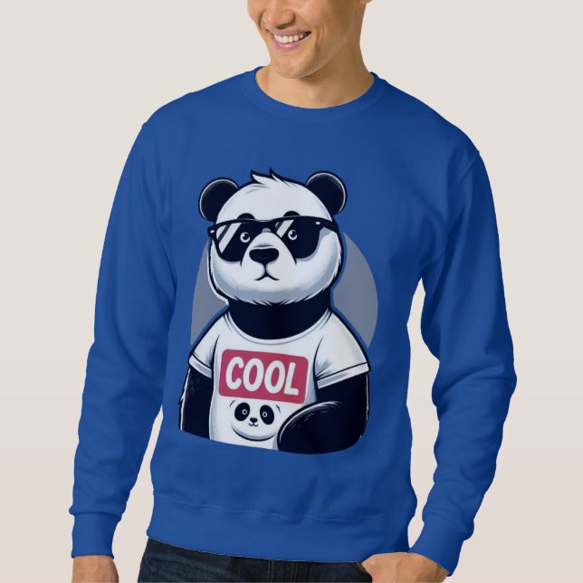 Coola panda lång ärmad tröja (Framsida)