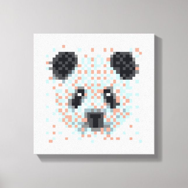 Coola Panda Pixel Art Canvastryck (Framsida)