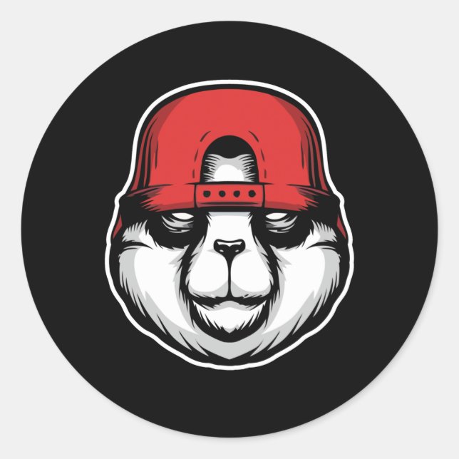 Coola Panda Runt Klistermärke (Framsida)