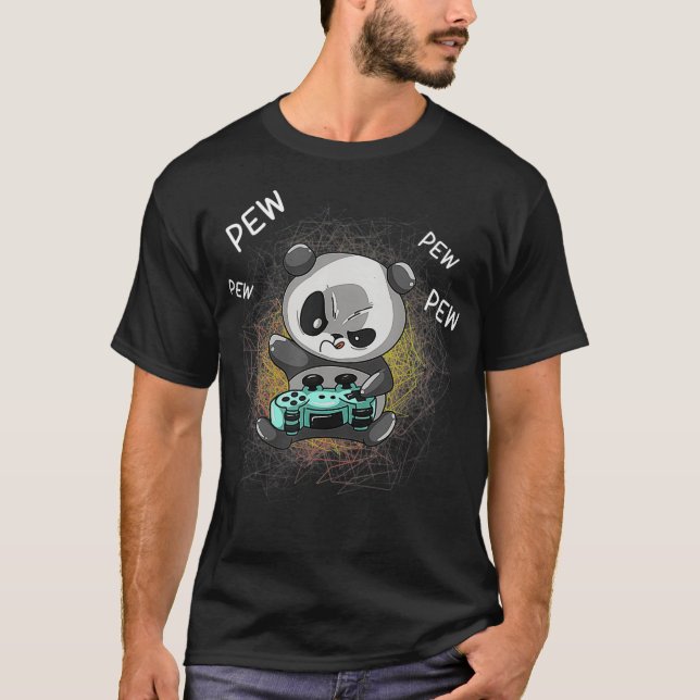 Coola Panda Spela upp videospel - ett roligt spel  T Shirt (Framsida)