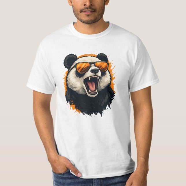 Coola Panda-vibbar T Shirt (Framsida)