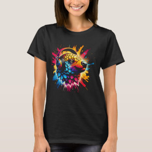 Coola Pangolin Headphone Music Art julfödelsedag T Shirt