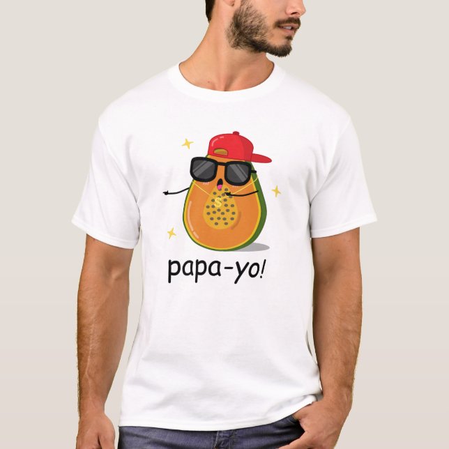 Coola Papaya Pun T Shirt (Framsida)