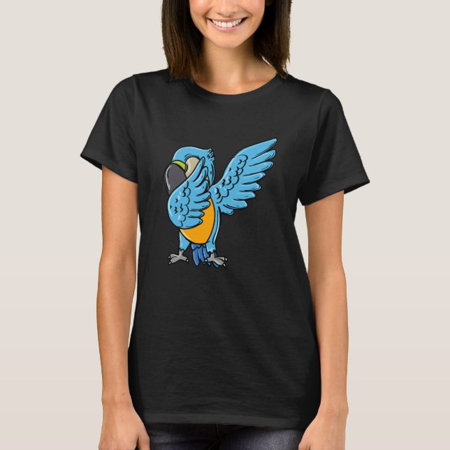 Coola papegoja Dabbing Papegoja Tropisk Fågel  1 T Shirt (Framsida)