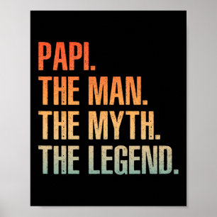 Coola Papi För manar Pappa Grandpa Man Myth Legend Poster
