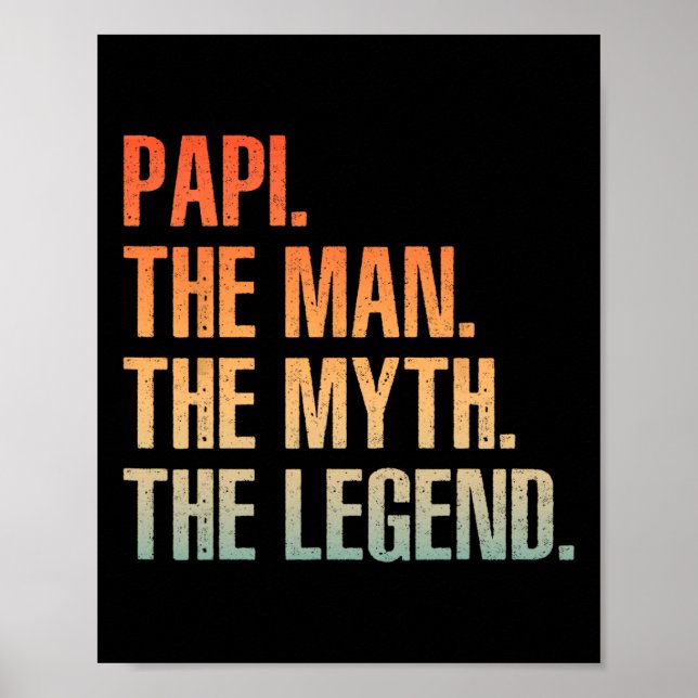 Coola Papi För manar Pappa Grandpa Man Myth Legend Poster (Framsidan)