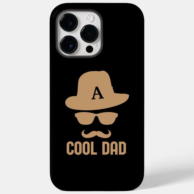 Coola Pappa Bästa PAPPA Aldrig mustasch monogram i (Baksida)