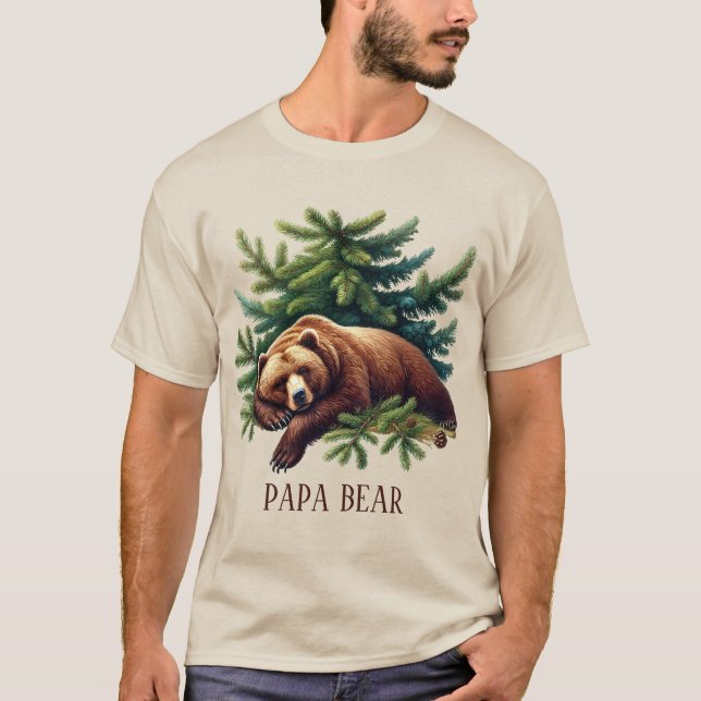 Coola Pappa björn anpassade T Shirt (Framsida)