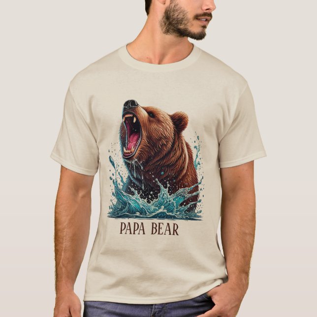 Coola Pappa björn anpassade T Shirt (Framsida)