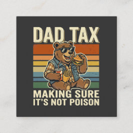 Coola Pappa Björn Rolig Snabbmatstid Design  Fyrkantigt Visitkort