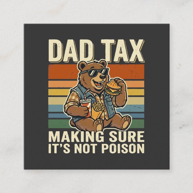Coola Pappa Björn Rolig Snabbmatstid Design  Fyrkantigt Visitkort (Framsida)