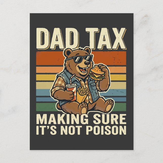 Coola Pappa Björn Rolig Snackingstid Design  Helg Vykort (Framsida)