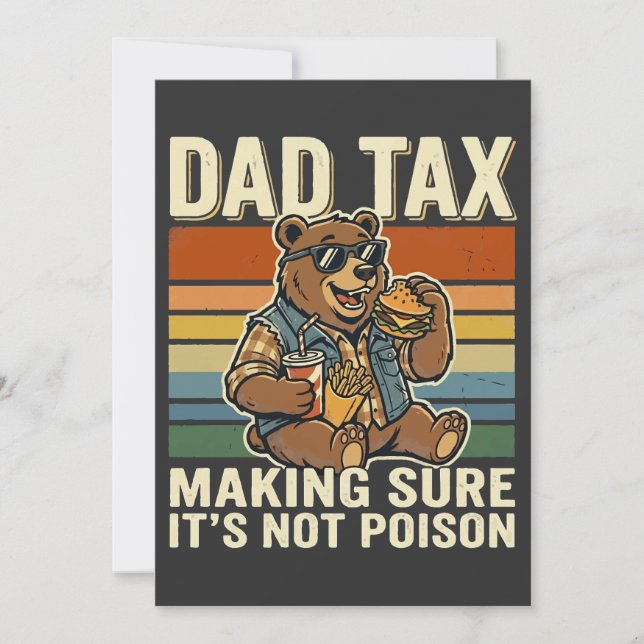 Coola Pappa Björn Rolig Snackingstid Design  Tack Kort (Framsida)