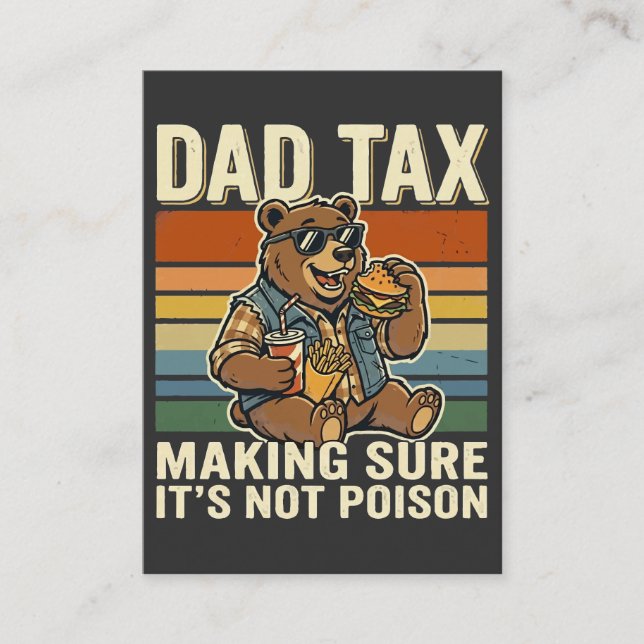 Coola Pappa Björn Rolig Snackingstid Design  Visitkort (Framsida)