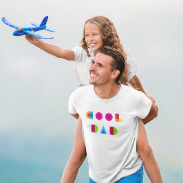 Coola Pappa Colorful Geometric Typography Fars dag T Shirt