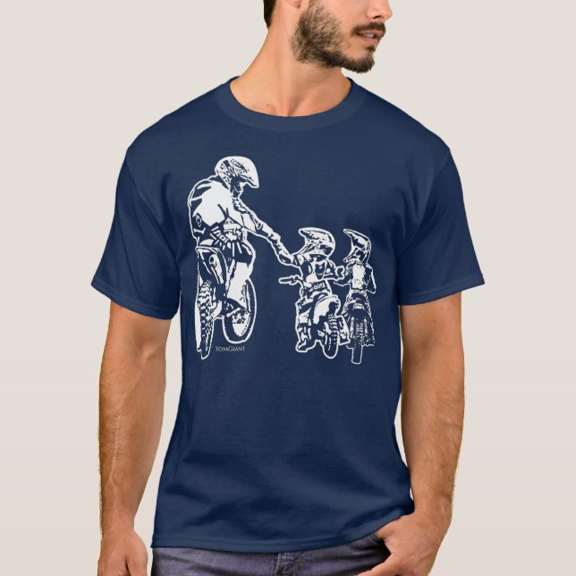 Coola Pappa Dirt Bike Rider Motocross Far Son T Shirt (Framsida)