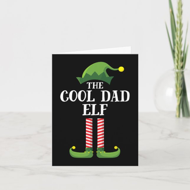 Coola Pappa Elf Matching Family Group, jul Party Kort (Framsida)