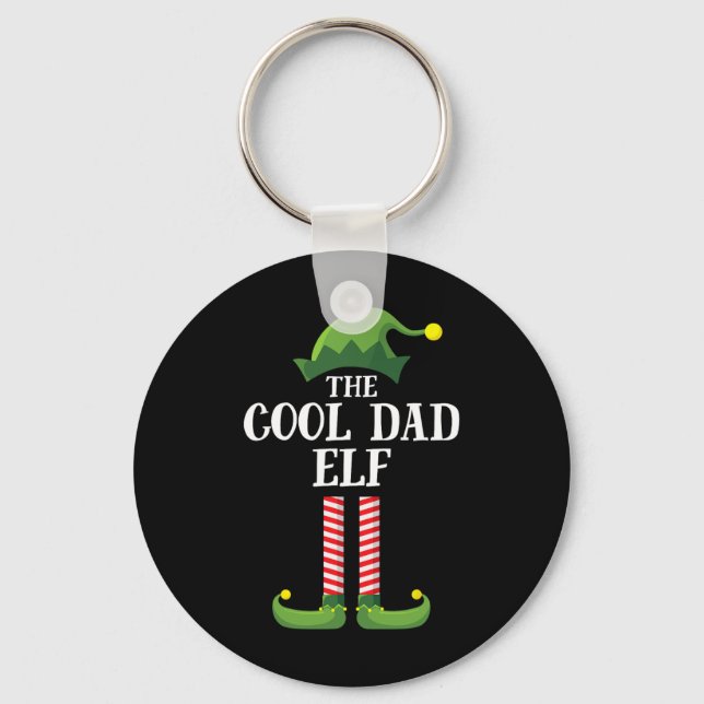 Coola Pappa Elf Matching Family Group, jul Party Nyckelring (Framsida)