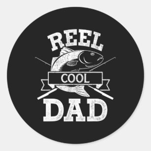 Coola Pappa för fiske efter Fars dag-dagshuset Runt Klistermärke