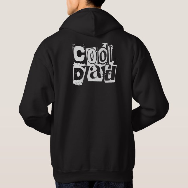 Coola Pappa Funny Black and White Typography Hoodie (Baksida)