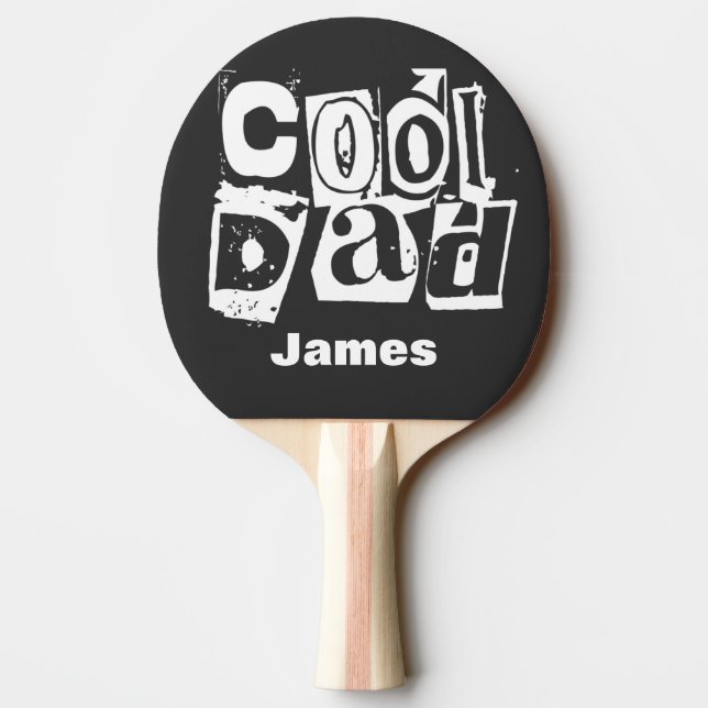 Coola Pappa Funny Black and White Typography Pingisracket (Baksidan)